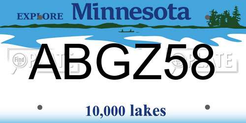 ABGZ58 Minnesota License Plate