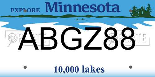 ABGZ88 Minnesota License Plate
