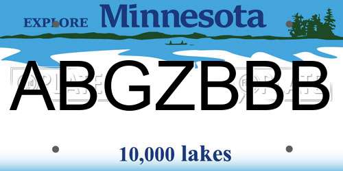 ABGZBBB Minnesota License Plate