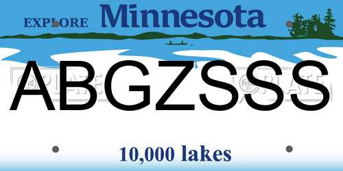 ABGZSSS Minnesota License Plate