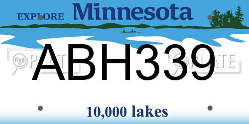 ABH339 Minnesota License Plate