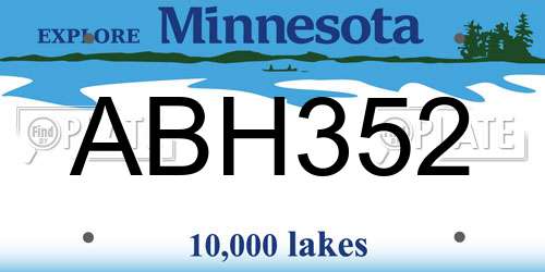 ABH352 Minnesota License Plate