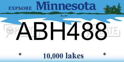 ABH488 Minnesota License Plate