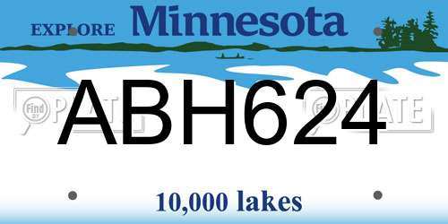 ABH624 Minnesota License Plate