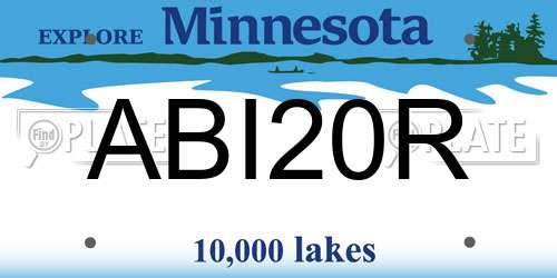 ABI20R Minnesota License Plate