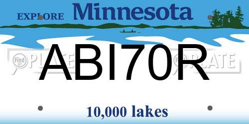ABI70R Minnesota License Plate