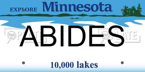 ABIDES Minnesota License Plate