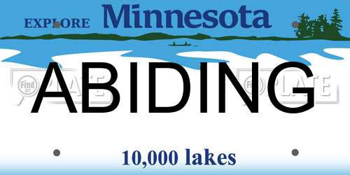 ABIDING Minnesota License Plate