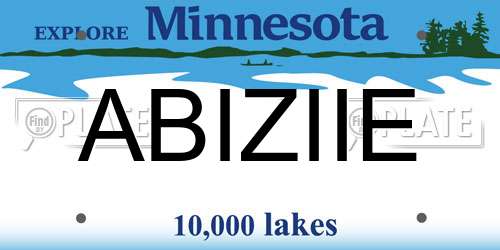 ABIZIIE Minnesota License Plate