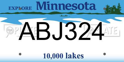 ABJ324 Minnesota License Plate