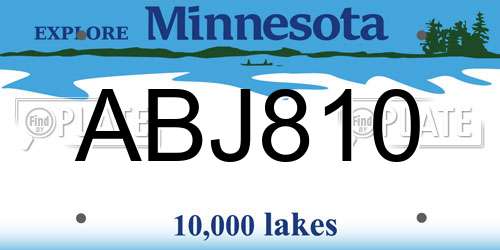ABJ810 Minnesota License Plate