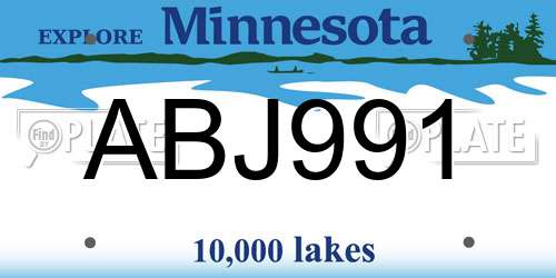 ABJ991 Minnesota License Plate