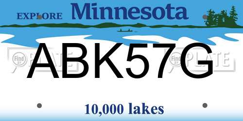 ABK57G Minnesota License Plate