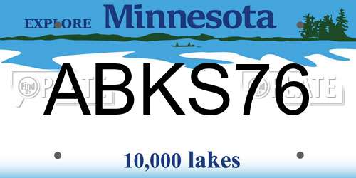 ABKS76 Minnesota License Plate