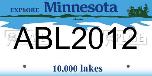 ABL2012 Minnesota License Plate