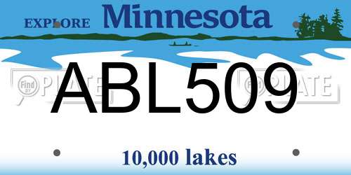 ABL509 Minnesota License Plate