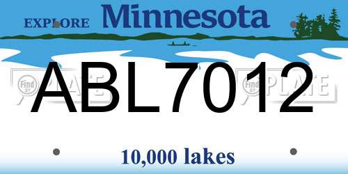 ABL7012 Minnesota License Plate