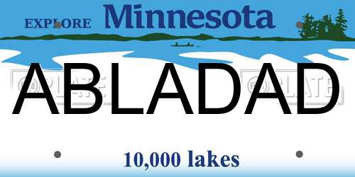 ABLADAD Minnesota License Plate