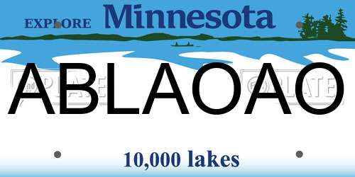 ABLAOAO Minnesota License Plate