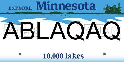 ABLAQAQ Minnesota License Plate