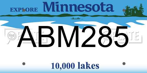 ABM285 Minnesota License Plate