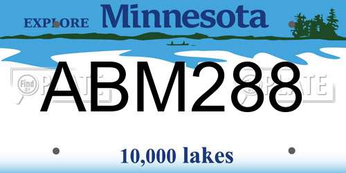 ABM288 Minnesota License Plate