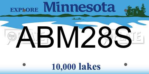 ABM28S Minnesota License Plate