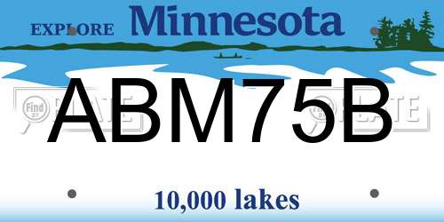 ABM75B Minnesota License Plate