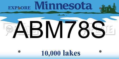 ABM78S Minnesota License Plate
