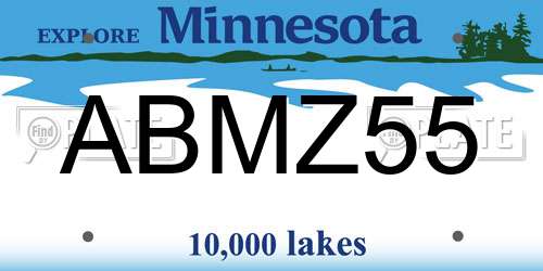 ABMZ55 Minnesota License Plate