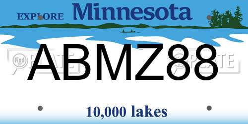 ABMZ88 Minnesota License Plate