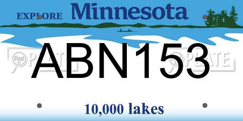 ABN153 Minnesota License Plate