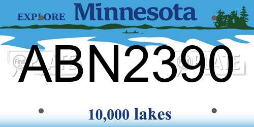 ABN2390 Minnesota License Plate