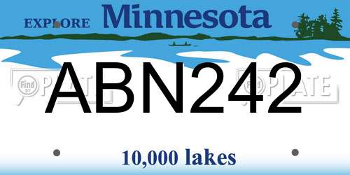 ABN242 Minnesota License Plate