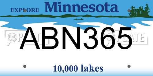 ABN365 Minnesota License Plate