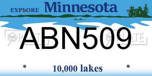 ABN509 Minnesota License Plate
