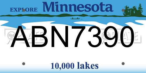 ABN7390 Minnesota License Plate