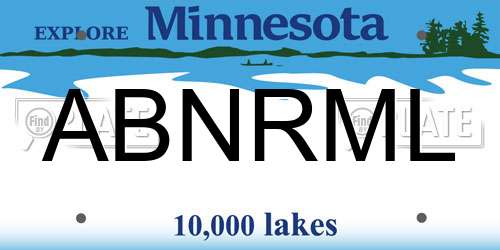 ABNRML Minnesota License Plate