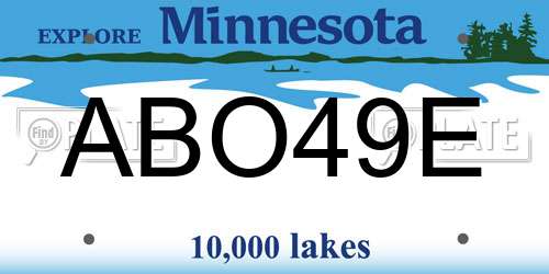 ABO49E Minnesota License Plate