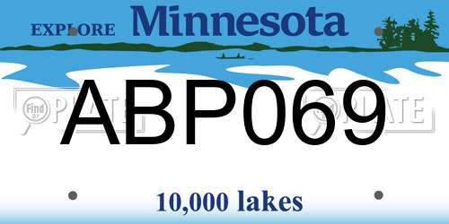 ABP069 Minnesota License Plate