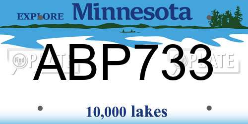 ABP733 Minnesota License Plate