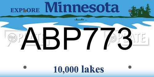 ABP773 Minnesota License Plate