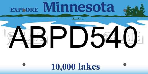 ABPD540 Minnesota License Plate