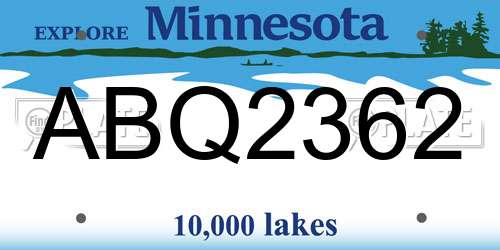 ABQ2362 Minnesota License Plate