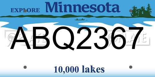 ABQ2367 Minnesota License Plate