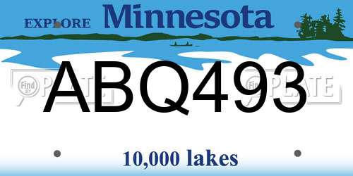 ABQ493 Minnesota License Plate