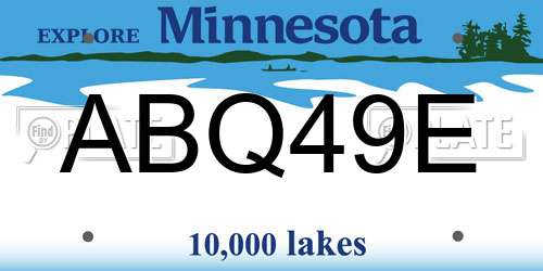 ABQ49E Minnesota License Plate