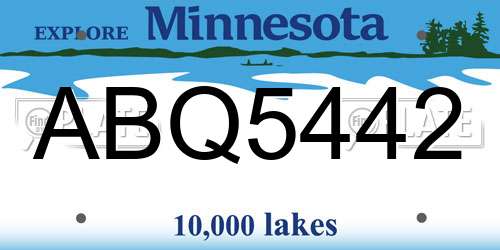 ABQ5442 Minnesota License Plate