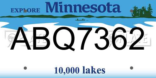 ABQ7362 Minnesota License Plate