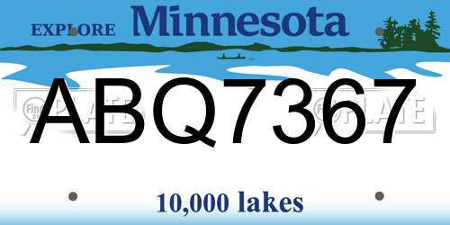 ABQ7367 Minnesota License Plate